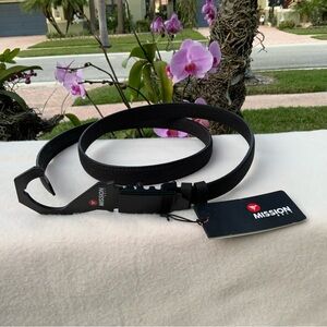NWT Mission Black Canvas Fabric Adjustable Ratcheting Belt 30mm - XL (39-42)